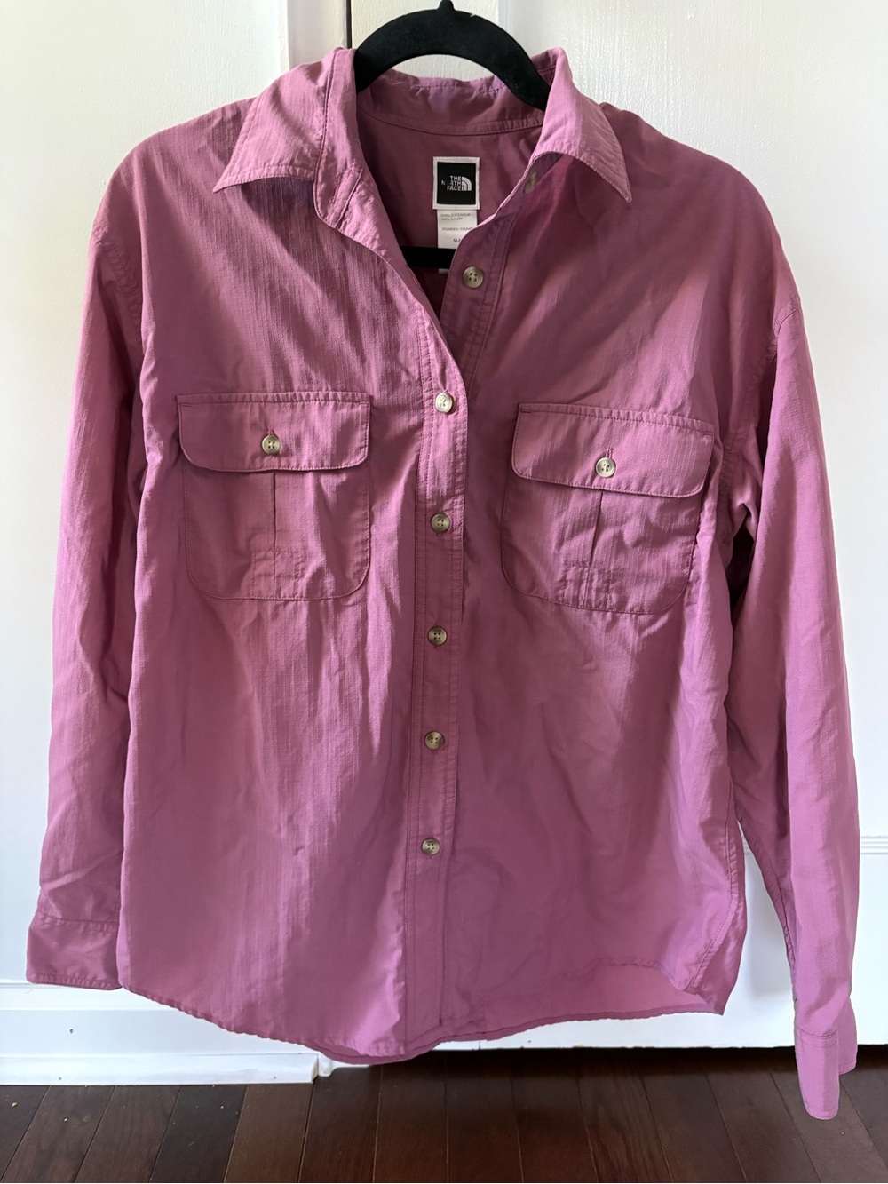 The North Face Womens Hiking Button Down Shirt Dusty Orchid Purple Ripstop M